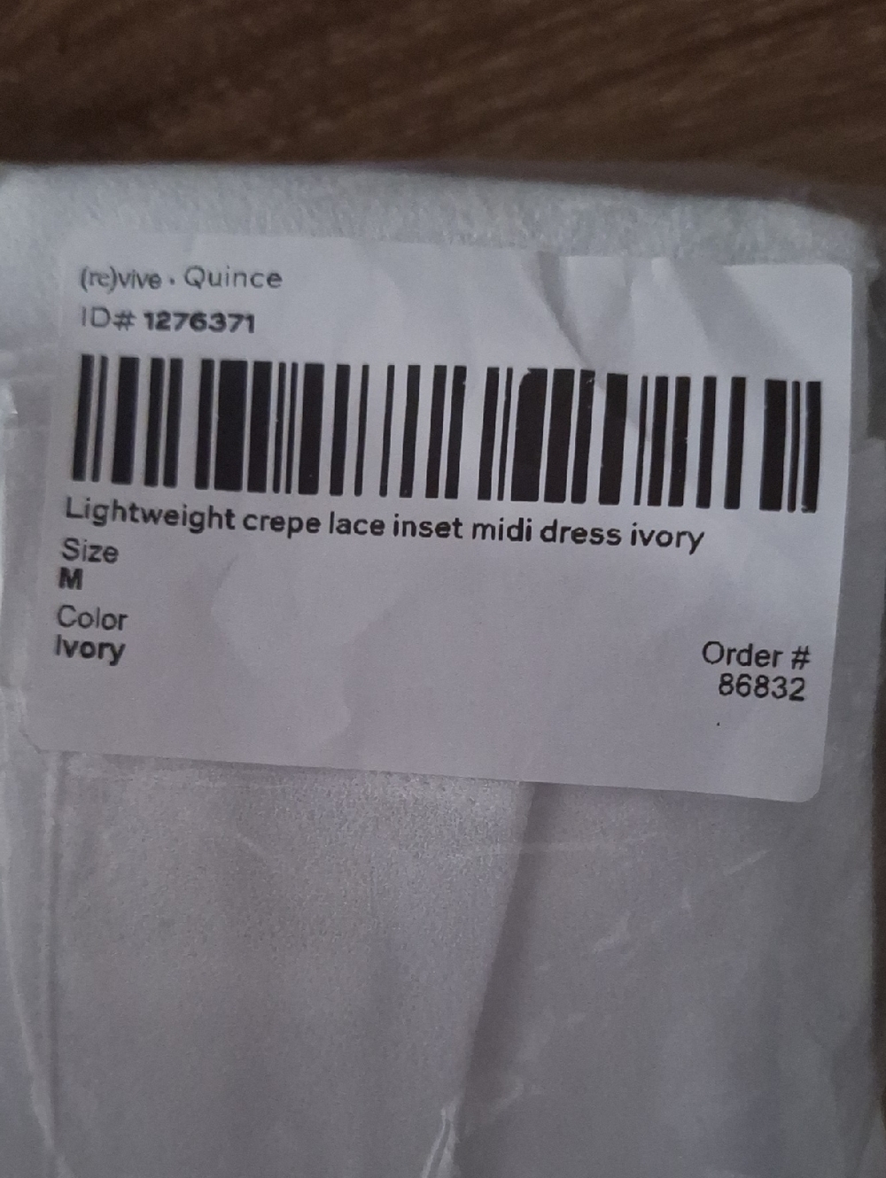Quince Lightweight Crepe Lace Inset Midi Dress Ivory M NWOT - Picture 3 of 3